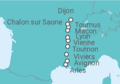 Itinerario del Crucero Lo mejor de Borgoña y la Provenza - AmaWaterways