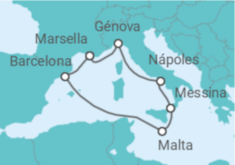 Itinerario del Crucero Grandezas del Mediterráneo TI - MSC Cruceros