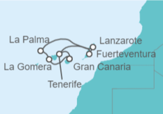 Itinerario del Crucero Islas Canarias - AIDA