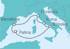 Itinerario del Crucero España, Italia - Disney Cruise Line