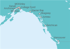 Itinerario del Crucero Viaje Completo a Alaska desde Barcelona - Con vuelos - Princess Cruises