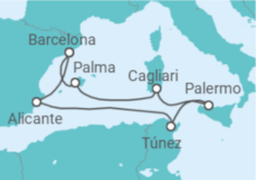 Itinerario del Crucero Tras las huellas del Mediterráneo - Corazul Cruceros