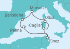 Itinerario del Crucero Escapada Mediterránea - Corazul Cruceros