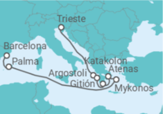 Itinerario del Crucero Islas paradisíacas del Mediterráneo - Regent Seven Seas