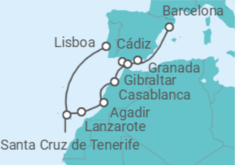 Itinerario del Crucero España, Marruecos y Gibraltar - NCL Norwegian Cruise Line