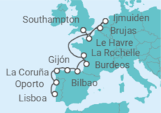 Itinerario del Crucero Europa: Francia, España y Bélgica - NCL Norwegian Cruise Line
