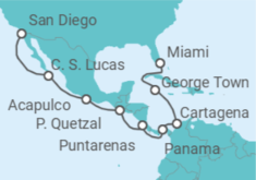 Itinerario del Crucero México, Costa Rica, Panamá, Colombia, Islas Caimán - NCL Norwegian Cruise Line
