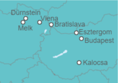 Itinerario del Crucero Las perlas del Danubio - Con vuelos - CroisiEurope