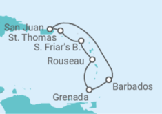 Itinerario del Crucero Caribe Sur con Puerto Rico - Princess Cruises