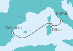 Itinerario del Crucero España, Italia - todo incluido. - Costa Cruceros