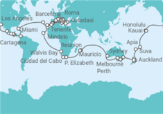 Itinerario del Crucero Vuelta al mundo 2028 - Princess Cruises