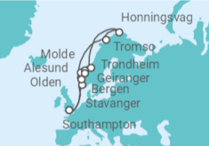 Itinerario del Crucero Fiordos Noruegos y Círculo Polar Artico TI - Celebrity Cruises