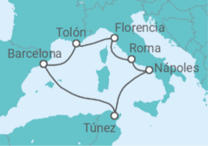 Itinerario del Crucero Mediterráneo y Tunez TI - Corazul Cruceros