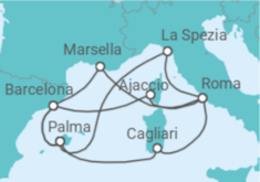 Itinerario del Crucero Italia, Francia, España TI - AIDA