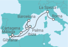 Itinerario del Crucero España, Gibraltar, Italia TI - AIDA
