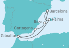 Itinerario del Crucero España, Gibraltar TI - AIDA