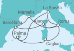 Itinerario del Crucero Italia, Francia, España TI - AIDA