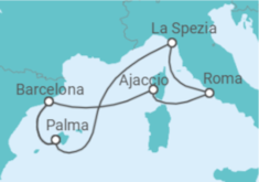 Itinerario del Crucero España, Italia, Francia TI - AIDA