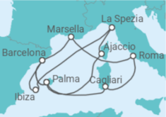 Itinerario del Crucero Italia, Francia, España TI - AIDA