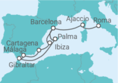 Itinerario del Crucero Francia, España, Gibraltar TI - AIDA