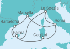 Itinerario del Crucero Italia, Francia, España TI - AIDA