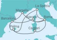 Itinerario del Crucero Italia, Francia, España TI - AIDA