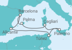Itinerario del Crucero Tras las huellas del Mediterráneo TI - Corazul Cruceros