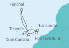 Itinerario del Crucero Oasis del Atlántico TI - Costa Cruceros