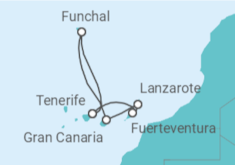 Itinerario del Crucero Oasis del Atlántico TI - Costa Cruceros