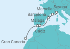 Itinerario del Crucero Italia, Francia, España, Canarias - Costa Cruceros