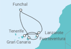 Itinerario del Crucero Oasis del Atlántico - Costa Cruceros