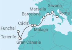 Itinerario del Crucero Italia, Francia, España, Canarias, Madeira - Costa Cruceros