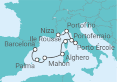 Itinerario del Crucero España, Italia - Ponant