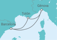 Itinerario del Crucero Italia, Francia TI - Costa Cruceros