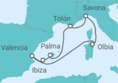 Itinerario del Crucero Italia, España, Francia TI - Costa Cruceros