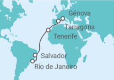Itinerario del Crucero Desde Génova a Río de Janeiro - MSC Cruceros