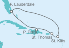 Itinerario del Crucero República Dominicana, St. Thomas, St. Kitts TI - con vuelos - Celebrity Cruises