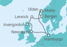Itinerario del Crucero Reino Unido, Noruega TI - AIDA