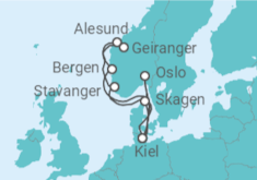 Itinerario del Crucero Noruega, Alemania TI - AIDA