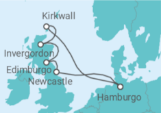 Itinerario del Crucero Reino Unido TI - AIDA