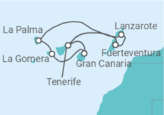 Itinerario del Crucero Islas Canarias TI - AIDA