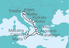Itinerario del Crucero Malta, Italia, Grecia, Eslovenia, Montenegro TI - AIDA
