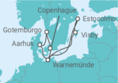 Itinerario del Crucero Suecia, Alemania, Dinamarca TI - AIDA