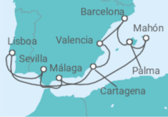 Itinerario del Crucero España, Portugal TI - AIDA