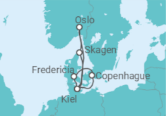 Itinerario del Crucero Noruega, Alemania, Dinamarca TI - AIDA