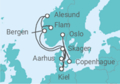 Itinerario del Crucero Dinamarca, Noruega, Alemania TI - AIDA