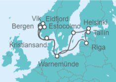 Itinerario del Crucero Letonia, Estonia, Finlandia, Suecia, Alemania, Noruega TI - AIDA