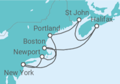 Itinerario del Crucero Estados Unidos (EE.UU.), Canadá TI - AIDA