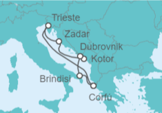 Itinerario del Crucero Italia, Montenegro, Croacia TI - AIDA