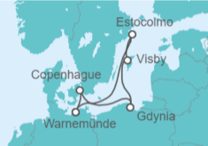 Itinerario del Crucero Suecia, Polonia, Dinamarca TI - AIDA